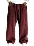 Men's Autumn Simple Retro Corduroy Loose Fit Straight Leg Trousers