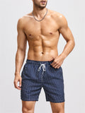 Male Relaxed Striped Swimming Board Shorts