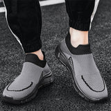 Male's Lightweight Flying Woven Mesh Contrast Color Slip-Ons Sneakers