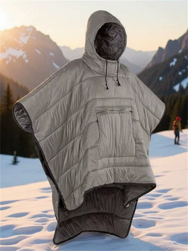 U‌nisex Hooded Warm Waterproof Cape Sleeping Bag for Outdoor Camping‌