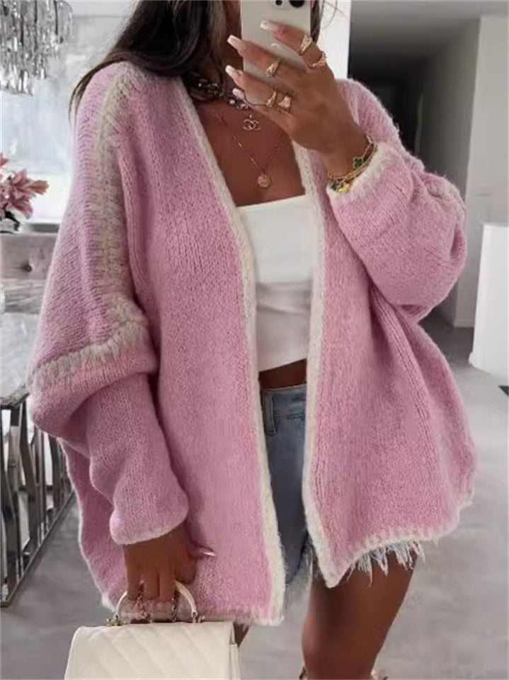 Women's Trendy Ice Cream Color BatWing Sleeve Cardigan Sweaters