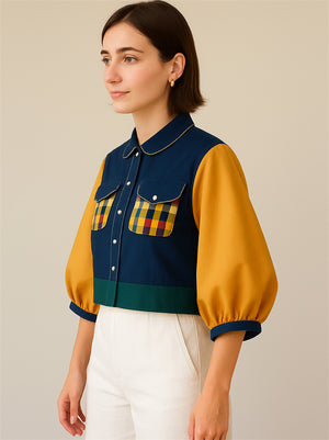 Women's Cute Vintage Doll Collar Top