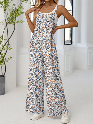Women's Summer Casual Floral Print Strap Jumpsuits