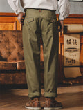 Men's Retro Style Straight Leg American Causal Cargo Pants