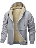 Plus Size Men's Winter Loose Fit Fleece Lined Hoodie Sweatshirts