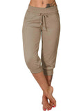 Female Mid-Rise Drawstring All Match Cropped Pants