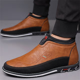 Men's Contrast Color Casual High Top Slip-ons Shoes