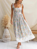 Women's Trendy Holiday Style Floral Print Strap Dress