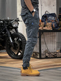 Retro Leisure Wear-resistant Male Ankle-tied Cargo Trousers