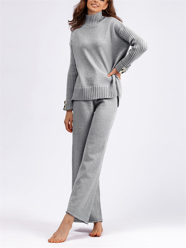 Thermal Autumn High Neck Sweater + Loose Pants