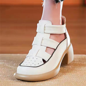 Women's Leisure Round Toe Hollow Out Breathable Back Zipper Sandals