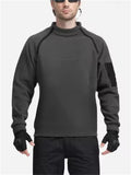 Men's Simple Artificial Fleece Stand Collar Tactical Sweatshirts