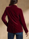 Women's Autumn Office Casual Single Breasted Velvet Blazer