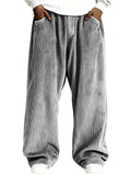 Men's Autumn Simple Retro Corduroy Loose Fit Straight Leg Trousers