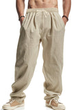 Men's Casual Solid Color Drawstring Beach Pants