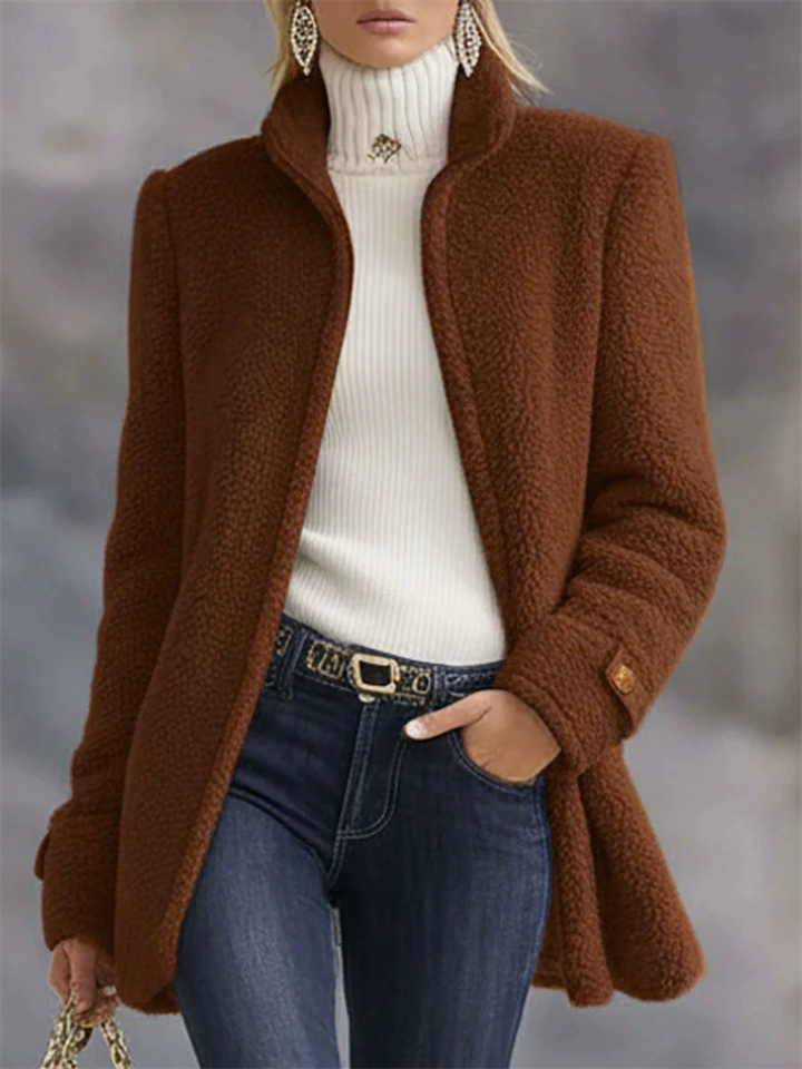 ‌Autumn Zip Up Faux Shearling Coat for Women‌