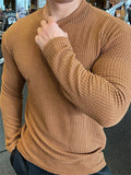 Men's Autumn Winter Long Sleeve Ribbed Knit Shirt Casual Daily Wear