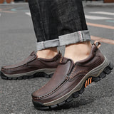 Men's Faux Leather Casual Shoes Slip-On Comfortable Anti-Slip Work Shoes