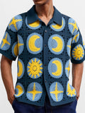 Men's Summer Trendy Hollow Crocheted Short Sleeve Knitted Shirts