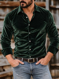 Men Casual Drape Button Down Long Sleeve Collared Shirt