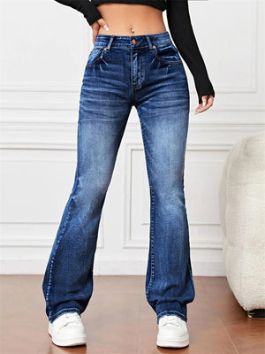 Ladies Trendy Slimming High-rise Bootcut Jeans