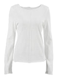 Women's Simple Style Autumn Round Neck Long Sleeve Undershirts