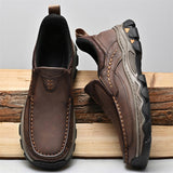 Men's Faux Leather Seam‌ Outdoor Casual Soft Sole Comfy Non-Slip Walking Shoes