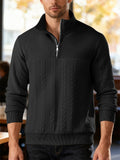 Men's Autumn American Style Twisted Jacquard Zip Up Pullover Sweatshirts