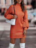 Fashion Cozy Long Sleeve Knitted Sweater Dresses for Women