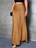 Women's Summer Elegant Casual Satin High-Waist Maxi Skirts