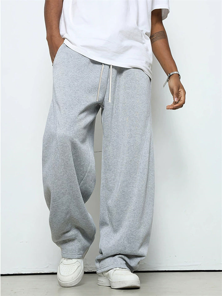 Men's Casual Cozy Autumn Solid Color Wide Leg Sweatpants