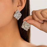 Creased Rhombus Fashion Vintage Earrings for Lady