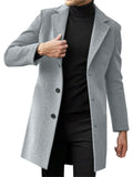 Men's Winter Single Breasted Mid-length Slim Fit Long-sleeved Overcoat Coats