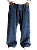 Men's Autumn Simple Retro Corduroy Loose Fit Straight Leg Trousers