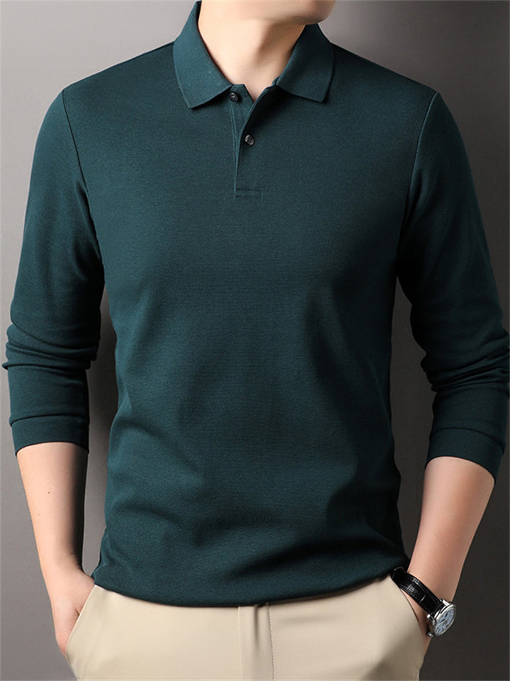 Men's Casual Cotton Long Sleeve Lapel Shirts