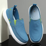 Men's Casual Canvas Contrast Color Slip-Ons Flats Shoes