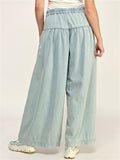 Women's Retro High Rise Wide Leg Denim Pants