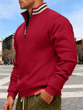 Men's Half-Zip Stand Collar Sweatshirts Warm Casual Outdoor Sports Top