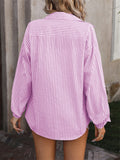 Long Sleeve Striped Button Up Blouses for Ladies