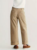 Vintage Patch Pocket Straight-Leg Jeans for Women