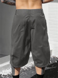 Men's Wide Leg Techwear Baggy Mid-Waist Streetwear Cargo Shorts