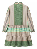 Women's Stylish 3/4 Sleeve Summer Patchwork Dress
