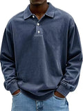 Casual Men's Polo Shirts Long Sleeve Lapel Polos
