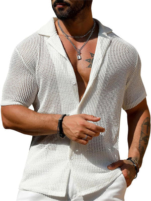 Men's Summer Sexy See-Through Shirts