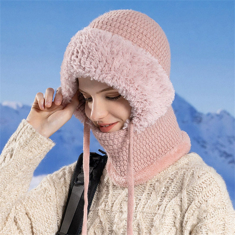 Women's Outdoor Winter Warm Beanie Hat with Face Cover