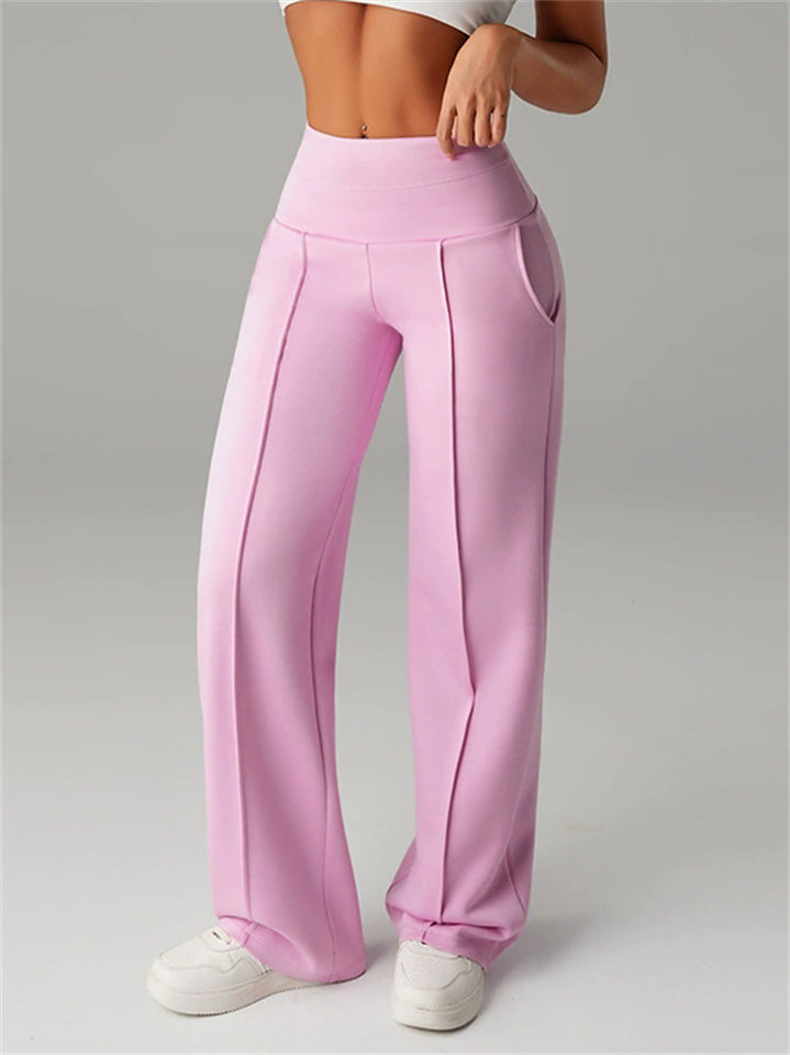 Women's High Waist Lounge Front Seam Flare Wide Leg Yoga Pants