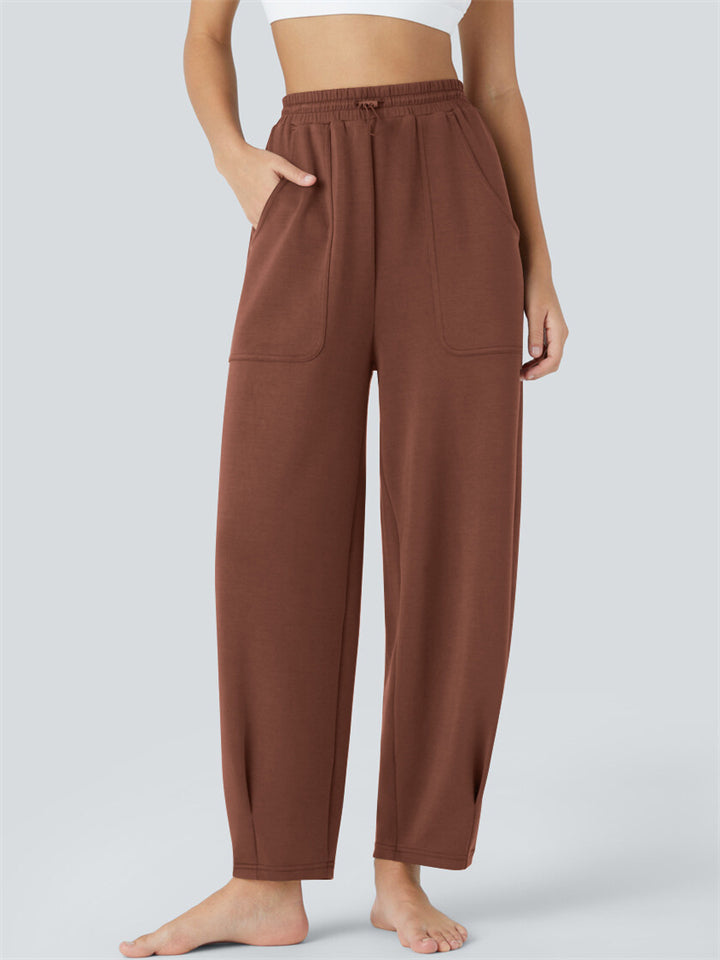 Women's Comfy Solid Color Pockets Drawstring Pants