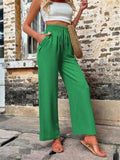 Ladies Stylish New High-rise Solid Casual Pants