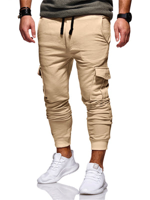 Multi-Pocket Drawstring Elastic Waist Sweatpants for Men