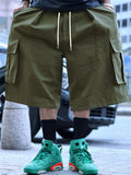 Retro Plus Size Cargo Drawstring Shorts for Male